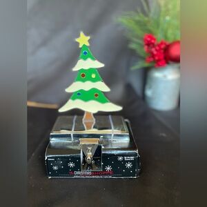 ☃️❄️☃️ Whimsical Tree Colorful Metal Stocking Holder The Christmas Shoppe NWT 2…